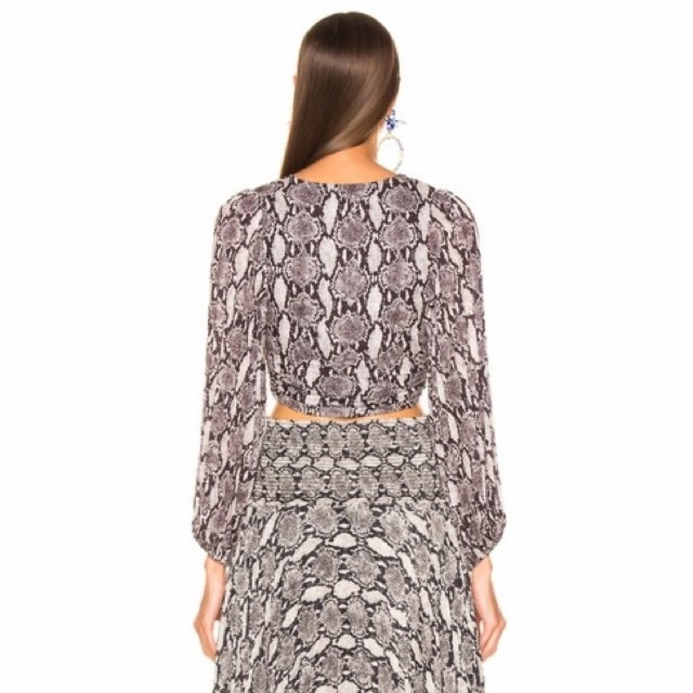 NWT A.L.C. for FWRD Tie Crop Top in Snake - Picture 4 of 9